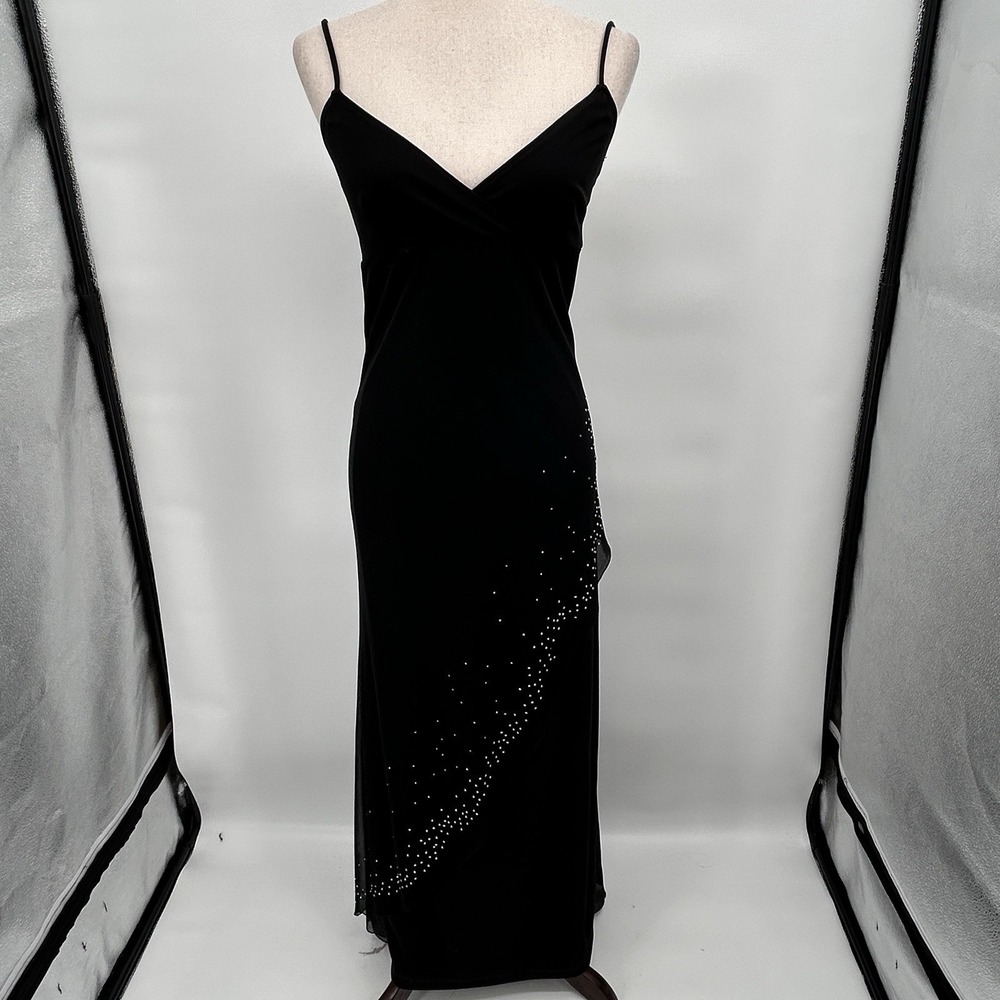Vintage Y2K Candy Rocket Whimsigoth Fairy Slip Dress Size M‎ Black Grunge Prom